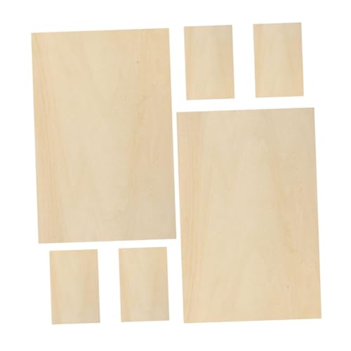 DOITOOL 6 Piezas Tableros de Madera Contrachapada sin Acabado para Bricolaje Paneles de Madera Perfectos para Pirograbado y Proyectos Artísticos Familiares