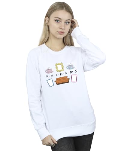 Image of Absolute Cult Friends Women's Couch Lounging Sweatshirt White Medium