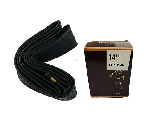 Image of Cycle Tube 14 X 2.40 Schrader Valve 14T Bicycle Inner Tube Long Valve 50MM Compatibility with 14 X 2.35 /2.40 Tyre Size