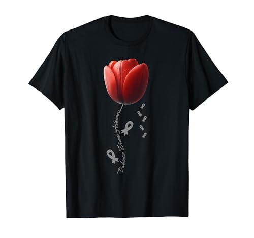 April Month Cute Parkinson Disease Awareness Red Tulip T-Shirt
