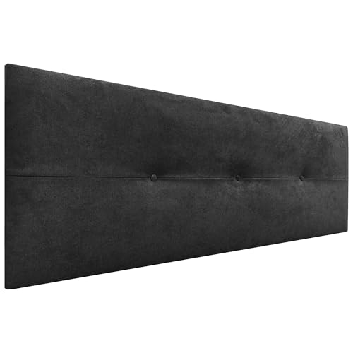 DHOME Cabecero de Polipiel o Tela AQUALINE Pro cabeceros Cabezal tapizado Cama Lujo (Tela Negro, 135cm (Camas 120/135/140))
