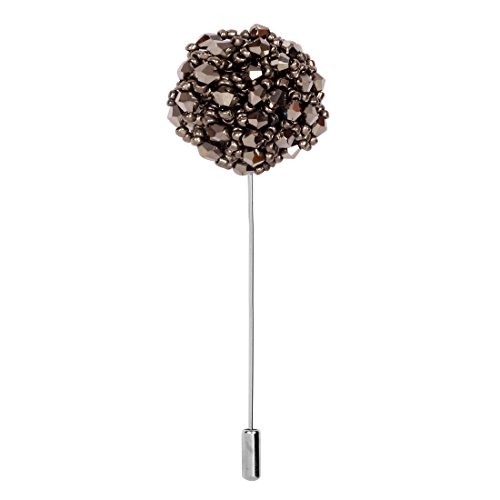 Image of Peluche Crystal Flower Brooch /Lapel Pin for Men
