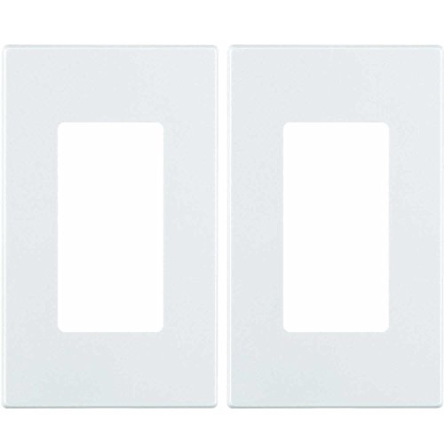Leviton 1-Gang Decora Plus Screwless Wall Plate 80301-SW White (Pack of 2)