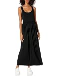 Amazon Essentials Women's Long Waisted Maxi Dress (Plus, Black, M