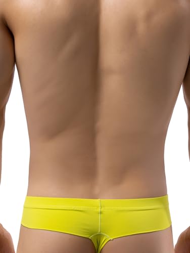 iKingsky Men's Cheeky Thongs Sexy Mini Cheek Underwear Silky Low Rise Bulge Underpanty for Men4