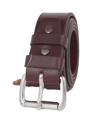 American Handmade Men's Leather Belt Buffalohide Full Grain1.5 wide Replaceable Buckle Chicago Screw Heavy Duty Work Belt