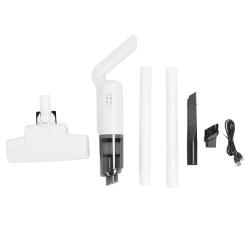 Pilipane Aspirateur à Main sans Fil Puissant 120 W 9 000 Pa, Rechargeable, Portable, Mini, pour Voiture, Maison, Bureau, ABS, léger, 886 g, 6 pièces (Blanc)