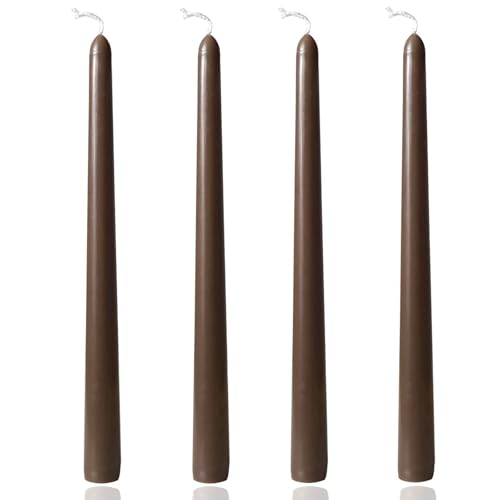 10 inch Brown Taper Candles,Set of 4 Tapered...