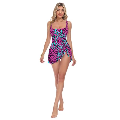 Maillot de bain noir et bleu léopard idéal pour l'été à la plage