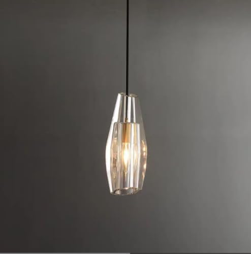 Lampe suspendue cristal asymétrique pour illuminer votre îlot de cuisine et chambre