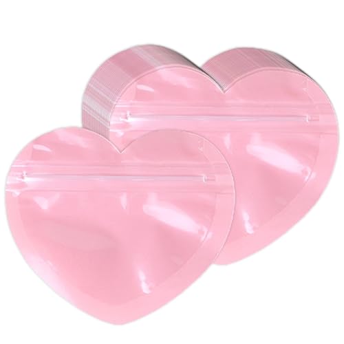 50x耐久性のあるハート型ジュエリーバッグシーリングポーチ形状バッグジッパーポーチ収納用かわいいバッグ多機能包装袋ジュエリーの保管と整理