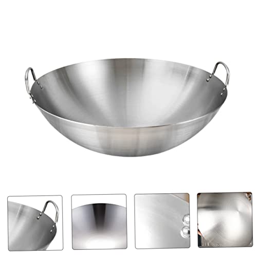 Wok cocina acero inoxidable con doble mango 1pc miniatura 3