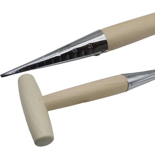 Herramienta para sembrar semillas Garden Hand Dibber acero y madera miniatura 4