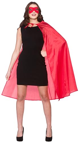 Super Hero Cape with mask Red Superhero Costume Heroine Super Woman