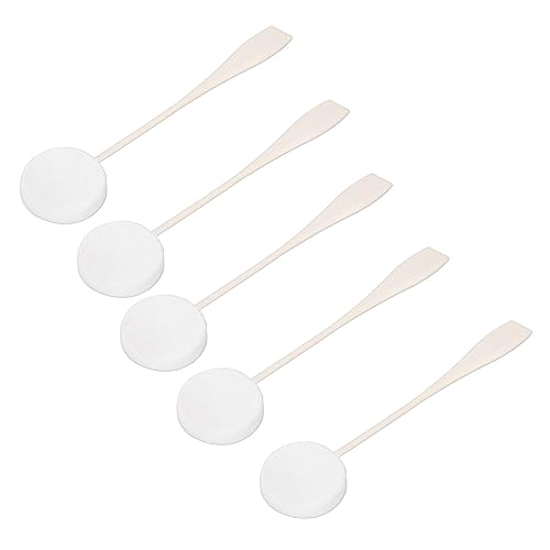 Verdant Touch Langstielige Puderquaste mit langem Griff, Lotion-Applikator, 5 Stück, gute Wasseraufnahme, weiche Puderquaste, weiß, Heimgebrauch