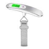 Digital Luggage Scale Portable Hanging Weight Scale 50kg 110lb with LCD Backlit Display and Hook – Electronic Travel Suitcase Scale for Home, Airport and Baggage