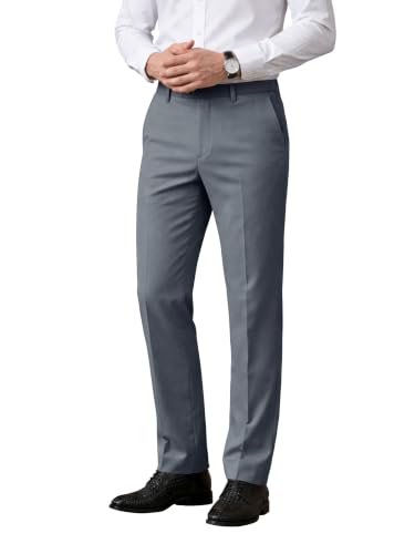 Image of Noble Monk Men's Formal Trousers | Regular Fit Stylish Pants for Men | Comfortable Solid Trousers | Classic Formal Wear for Men | Smart and Versatile Everyday Wear