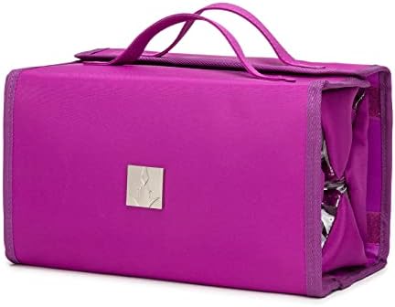 ROYALFAIR Toiletry Bag for Women with 4 Clear TSA Approved Toiletry Bags, Hanging Travel Organizer Bag for Toiletries, Folding Makeup bag Cosmetic bag for Men and Women (Purple)