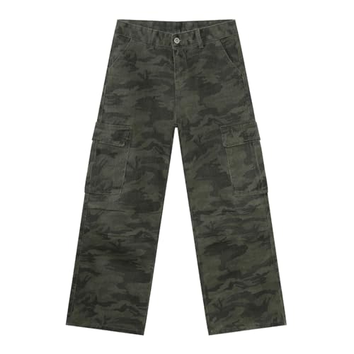 Pantalon de jogging décontracté jambe droite ample camouflage