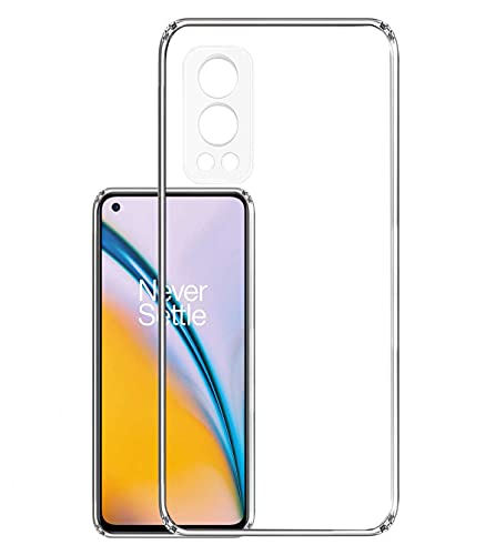 Image of Soft Flexible Silicone Back Cover Compatible with OnePlus Nord 2 5G, Transparent Case and Screen Guard