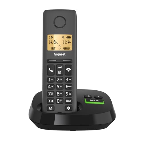 Gigaset PURE 120A - téléphone sans fil - téléphone DECT avec répondeur - écran rétro-éclairé - compatible avec les aides auditives, protection des...