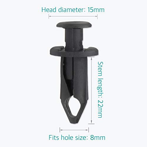 Lantee 20 Pcs Black Nylon Rocker Panel, Wheel Line & Air Inlet Duct Push-Type Retainer Clips For Gm 21075686 Ford F3Ly-14570-B #TOP1