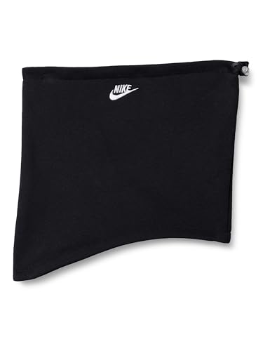 Nike Braga de cuello reversible Club de forro polar reversible para invierno, cálida, suave, para correr, entrenamiento al aire libre, color negro/blanco/blanco, talla única