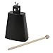 Milltrip Cow Bell, Metal Cowbell with Handle and Stick, Metal Cow Bell Noise Maker Hand Percussion Instrument Cowbell with Stick for Drum Set (5 Inch)