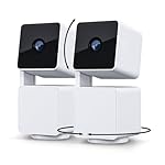 WYZE Cam Pan v3 Indoor/Outdoor IP65-Rated 1080p Pan/Tilt/Zoom Wi-Fi Smart Home Security Camera with Color Night Vision, 2-Way Audio, Compatible with Alexa & Google Assistant, White, 2-Pack