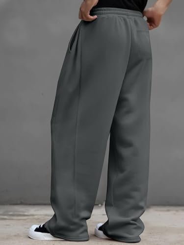 Pantalon de jogging homme baggy uni gris coupe ample style rétro Y2K
