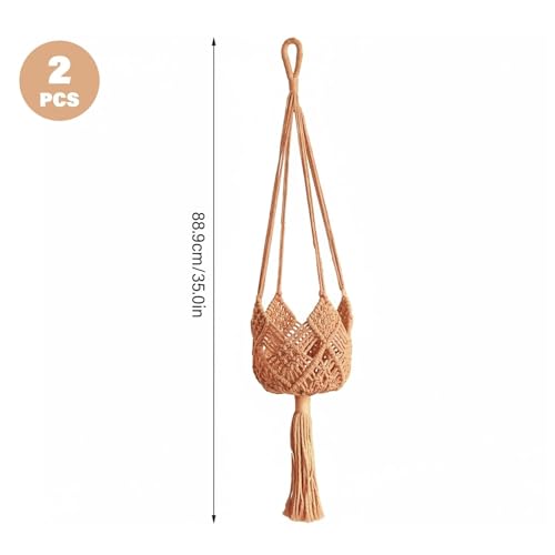 Cintre pour plantes en macramé suspension corde coton boho intérieur x2