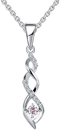 JO WISDOM Women Necklace,925 Sterling Silver Infinity Pendant Necklace with 3A Cubic Zirconia,Jewelry for Women