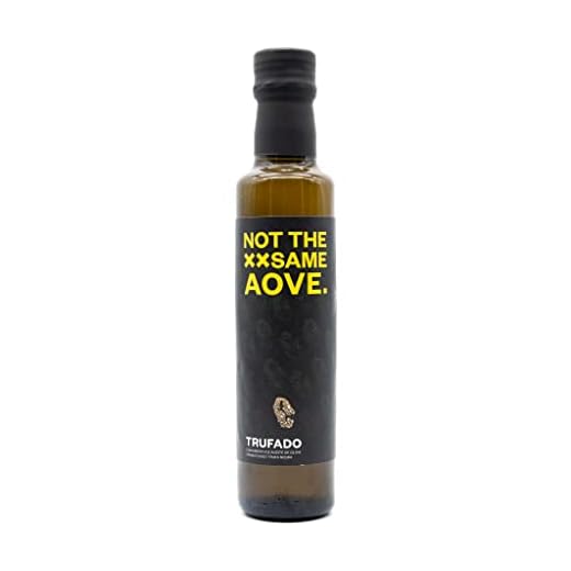NOT THE SAME AOVE - Aceite Oliva Virgen Extra TRUFADO - 250ml - Trufa Negra - Variedad Arbequina - Extraído en frío - Arbequina Premium - Producto Gourmet - Ideal para tostadas y burguers