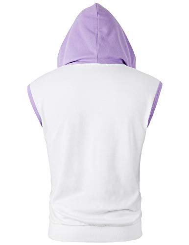 Image of Ohoo Mens Slim Fit Sleeveless Lightweight Zip Up Hooded Sweatshirt Vest Hoodie