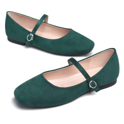 Image of TN TANGNEST Leather Flats for Women Retro Mary Jane Flats