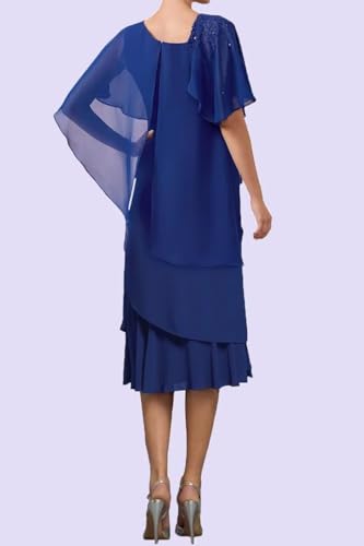 Chiffon Mother of The Bride Dresses Tea Length Grandmother of The Groom Gowns for Women MDA0023