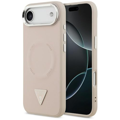 CG MOBILE Guess Coque avec logo triangle compatible avec MagSafe pour iPhone Air (rose)