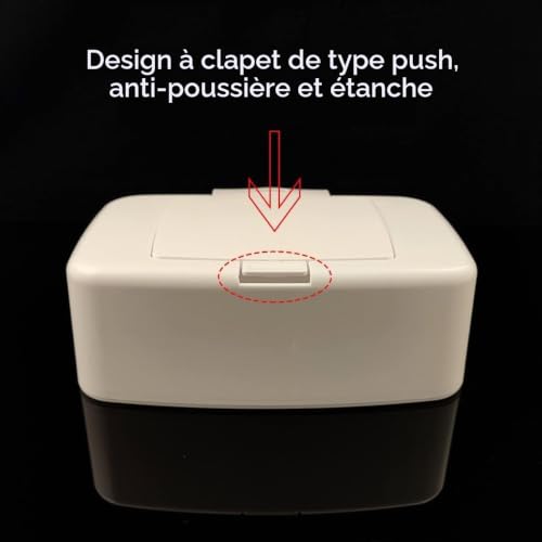 Qiundar Boîte de Mouchoirs Humides, 2 Pcs Distributeur de Lingettes Étui de Lingettes avec Couvercle Boîte à Lingettes Humides(17 * 10,5 * 6cm) – vue 6