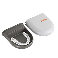 Zahnspangendose Magnetisch, Retainer Case für Zahnspangen & Aufbissschienen, Tragbare Zahnschiene Box Kompatibel, BPA-Frei Prothesendose Aufbewahrungsbox für Unterwegs (10,1 x 9,2 cm) (Weiß)