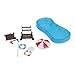 BinaryABC Miniature Swim Pool Swimming Ring Beach Umbrella Chair,DIY Fairy Garden Dollhouse Decor,Mini Dollhouse Beach Decoration Set