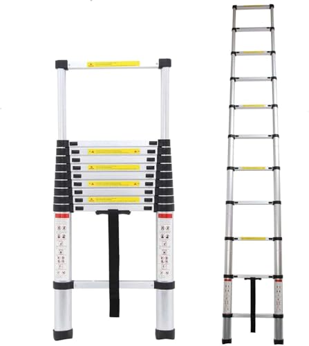 Alu Teleskopleiter 2 6M/3 2M/3 8M/4 4M Ausziehbare Leiter Klappleiter Stehleiter Rutschfester aus hochwertigem Aluminium Ausziehleiter Mehrzweckleiter Haushaltsleiter 150 kg Belastbarkeit