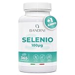 Bandini® Integratore Selenio 365 Compresse Vegan (Scorta 1+Anno) 100µg Alto Dosaggio | Supporto Tiroide & Difese Immunitarie | L-Selenmetionina | 100% Vegano, No OGM, Prodotto in Italia