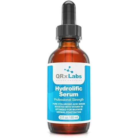 QRxLabs Hydrolific Serum - Hyaluronic Acid Serum Boosted with Vitamin B5 – Formulated for Dermal Penetration & Hydration - Skin Moisturizing Serum - Hyaluronic Acid Serum for Face - Hydrating Serum Cover