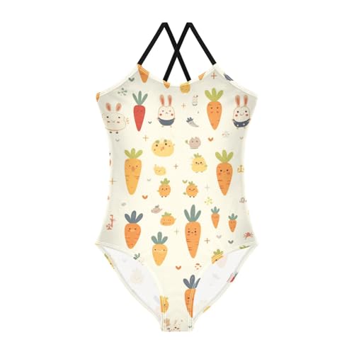 GuoChe Dog Carrots Kids Swimsuits 1-Piecing Bathing Suits for Teens Girls Swim Suit Beach Swimwear 3T