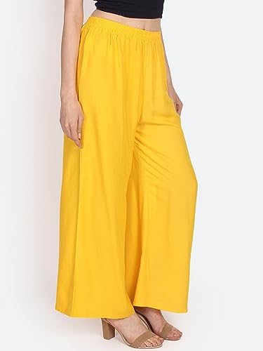 Image of Fancy Star Women Super-Combed Cotton and Rayon Solid Full Length Regular Palazzo