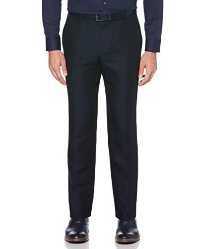 Perry Ellis Men's Standard Linen Suit Pant, Navy-4ESB4317, 30W x 32L