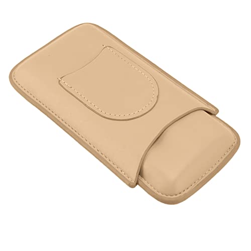 aqxreight Cigar Case Premium Leather Stylish Travel Holder for 3 Cigars Luxury Design (Gold)