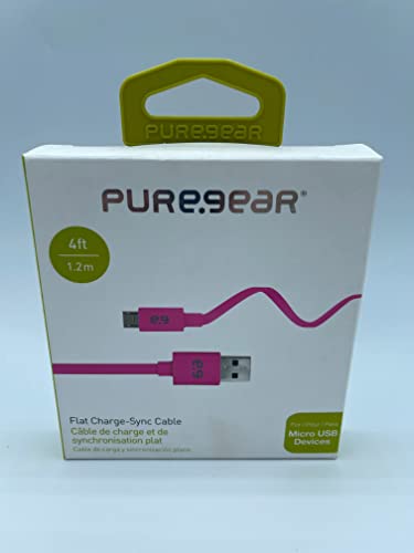 PureGear Flat Charge-Sync Cable for Micro USB Devices - Pink 48