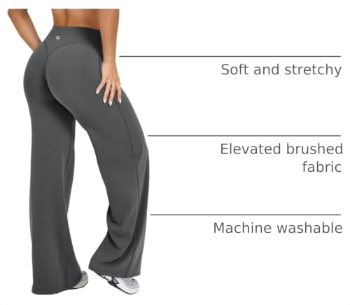 Image of OQQ Yoga Pants Women Casual Soft Straight Leg Bottoms
