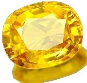 9.25 Ratti - 8.45 Carat Unheated Untreated Ceylone Yellow Sapphire Pukhraj Stone Original Certified Natural Gemstone AAA+ Quality